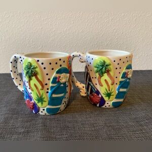 Vintage Diane Artware Flip Flop Coffe Mugs From Happy Toe Collection - IEC